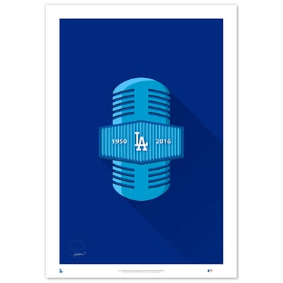  Los Angeles Dodgers Limited Edition 24" x 36" Minimalist Broadcaster Art Print