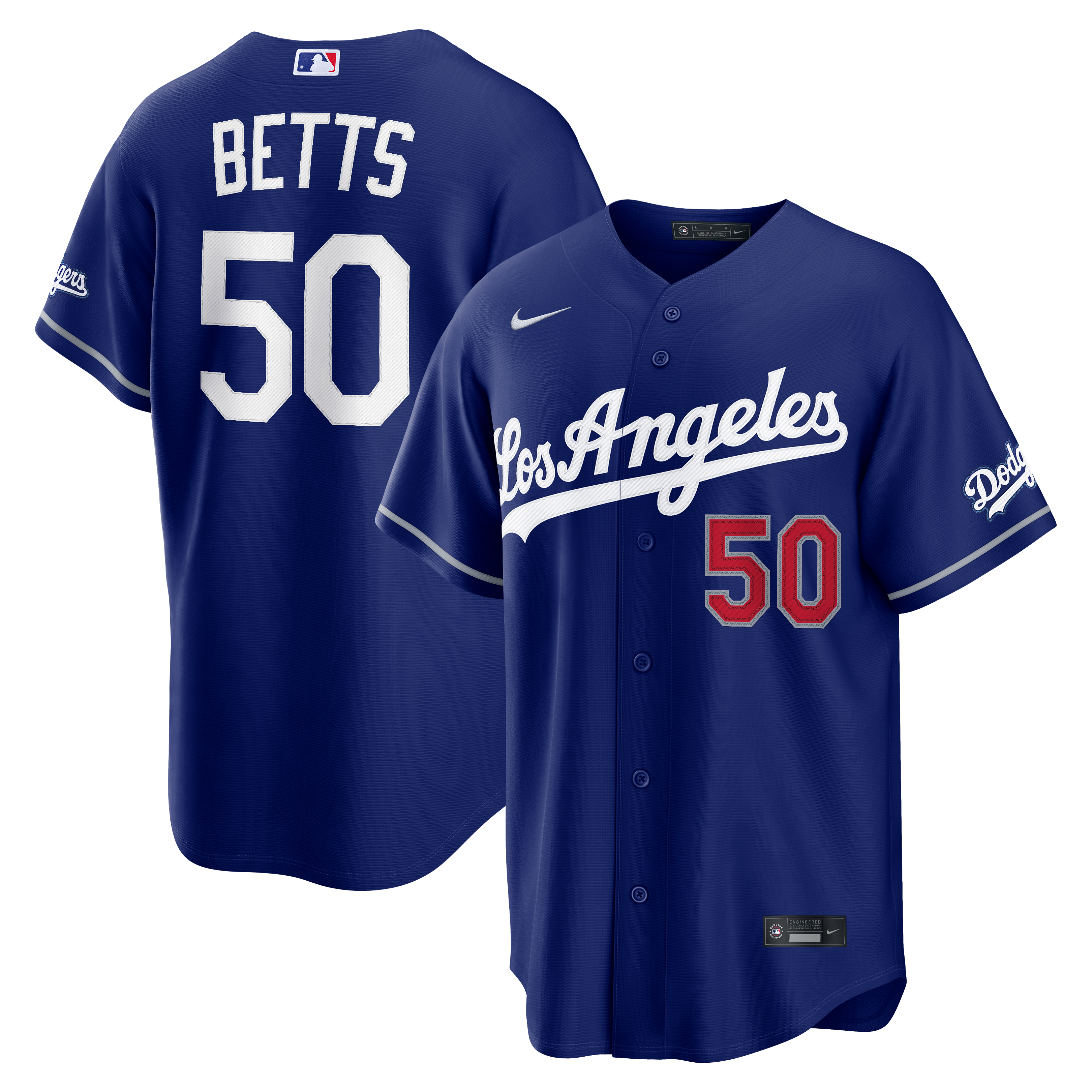 Maillot domicile Nike Mookie Betts blanc des Dodgers de Los Angeles pour homme
