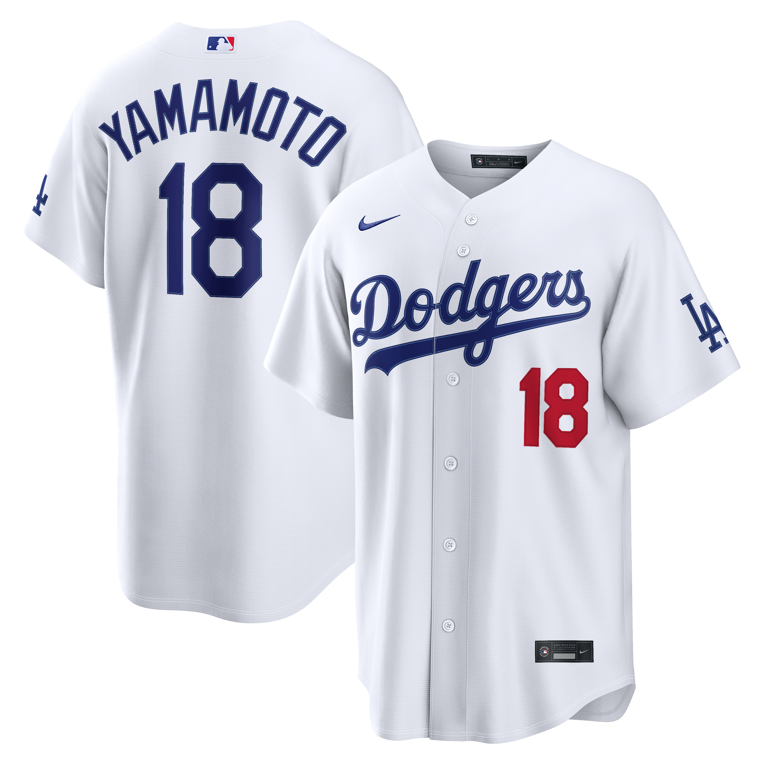 Maillot domicile Nike Yoshinobu Yamamoto blanc des Dodgers de Los Angeles pour homme