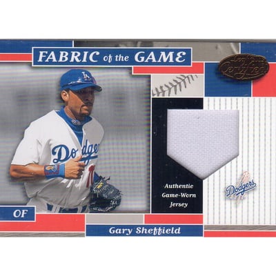 2002 Leaf Certified Fabric of the Game #88BA Gary Sheffield/100