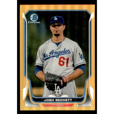 2014 Bowman Chrome Gold Refractors #220 Josh Beckett