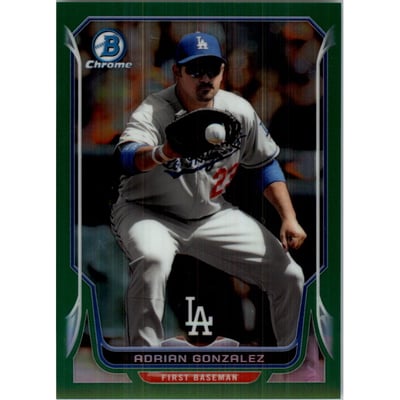 2014 Bowman Chrome Green Refractors #157 Adrian Gonzalez