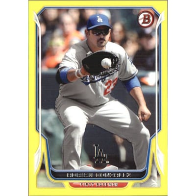 2014 Bowman Yellow #99 Adrian Gonzalez