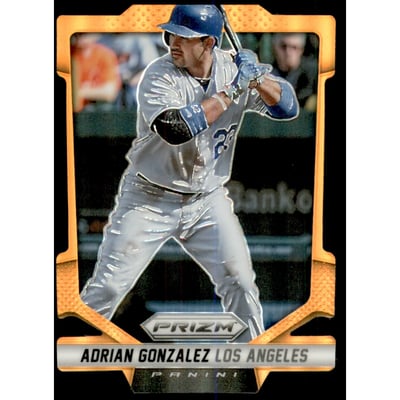 2014 Panini Prizm Prizms Orange Die Cut #54 Adrian Gonzalez