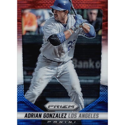 2014 Panini Prizm Prizms Red White and Blue Pulsar #54 Adrian Gonzalez