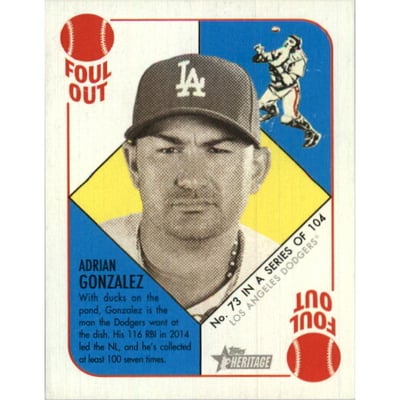 2015 Topps Heritage '51 Collection Mini Gold Back #73 Adrian Gonzalez