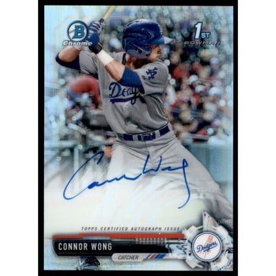 2017 Bowman Chrome Draft Autographs Refractors #CDACW Connor Wong