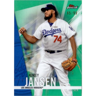 2017 Finest Green Refractors #45 Kenley Jansen