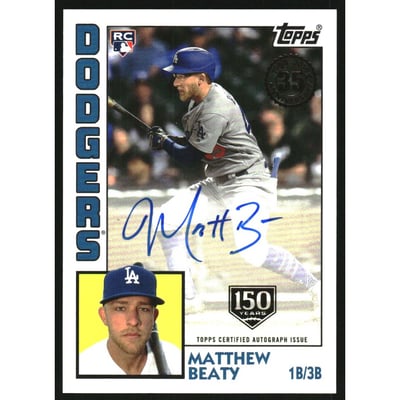 2019 Topps Update '84 Topps Autographs 150th Anniversary #84AMBE Matthew Beaty