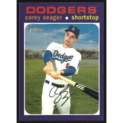 2020 Topps Heritage Chrome Purple Refractors #THC410 Corey Seager