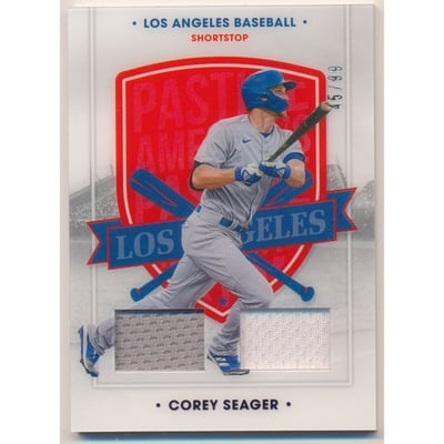 2021 Panini America's Pastime Dual Swatches Blue #85 Corey Seager/99