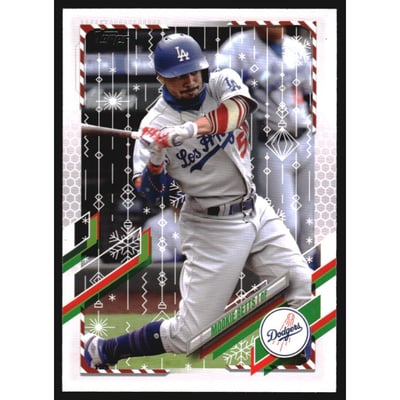2021 Topps Walmart Holiday Photo Variations #HW150 Mookie Betts/candy cane sleeve