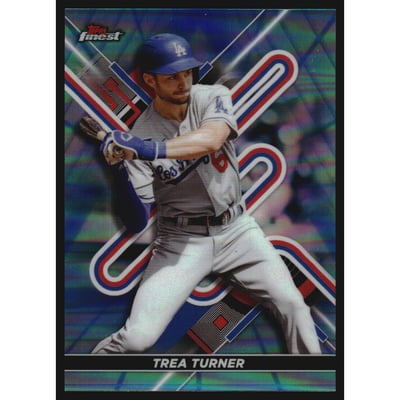 2022 Finest Blue Aqua Vapor Refractors #63 Trea Turner