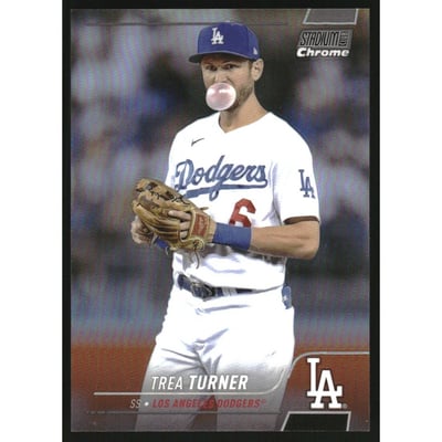 2022 Stadium Club Chrome Insert Refractors #177 Trea Turner UER/Autograph text on back