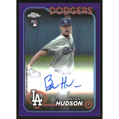 2024 Topps Chrome Rookie Autographs Purple Refractors #RABHU Bryan Hudson