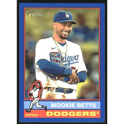 2025 Topps Heritage Blue Border #487 Mookie Betts