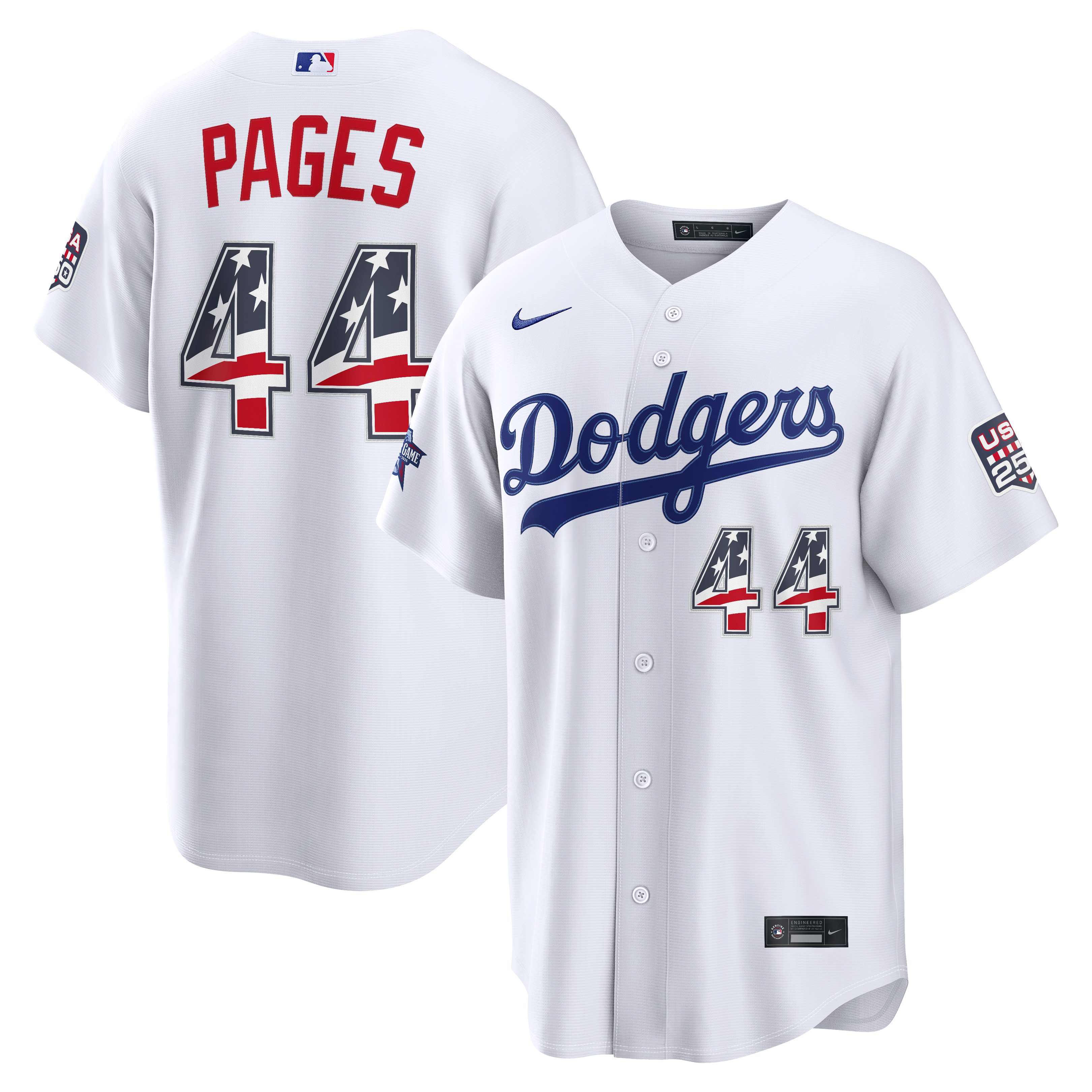 2026 All-Star Edition Stars & Stripes Men's Los Angeles Dodgers Andy Pages Nike White Stadium Jersey