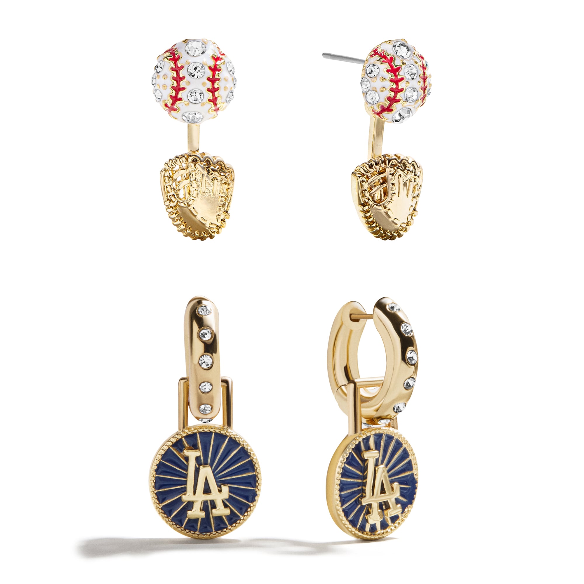 Ensemble de boucles d'oreilles créoles BaubleBar Los Angeles Dodgers