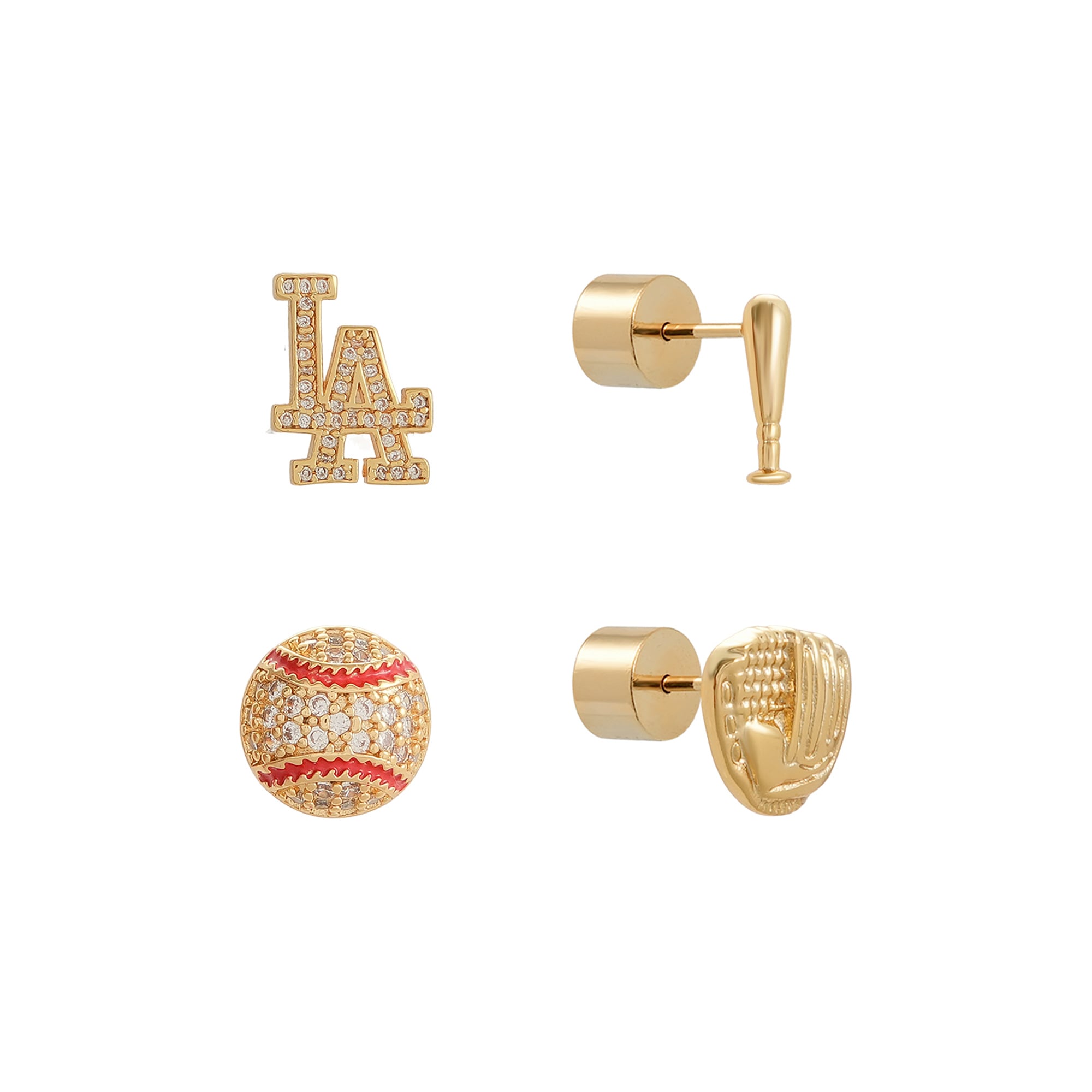 Boucles d'oreilles à tige « Glam Day » des Dodgers de Los Angeles, par Jill Martin (lot de 4)