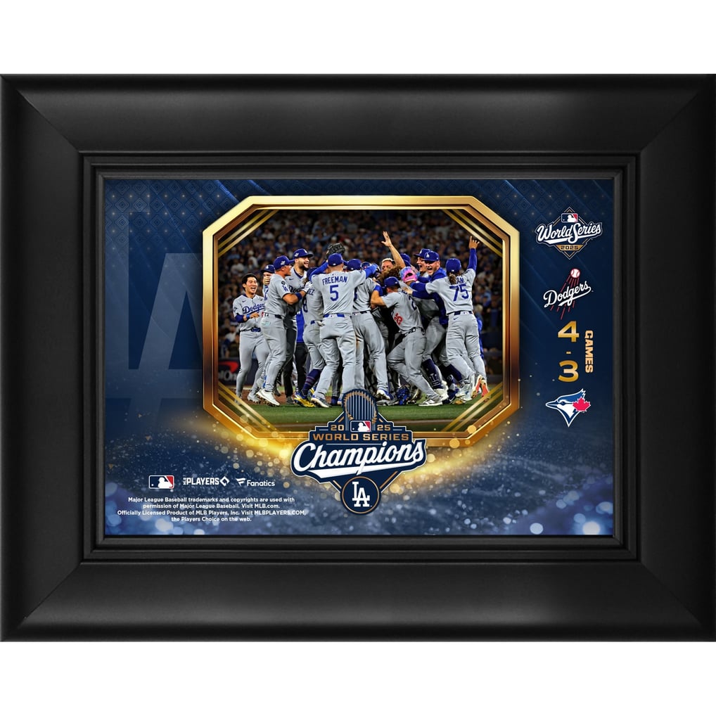 Fanatics Authentic ドジャース 額入り 5×7 MLB ワールドシリーズ 2025 