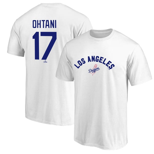 ドジャース 大谷翔平 Tシャツ ネーム&ナンバー 背番号 ホワイト