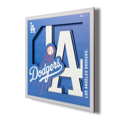 Los Angeles Dodgers Fanpoint 12'' x 12'' 3D Logo Wall Art
