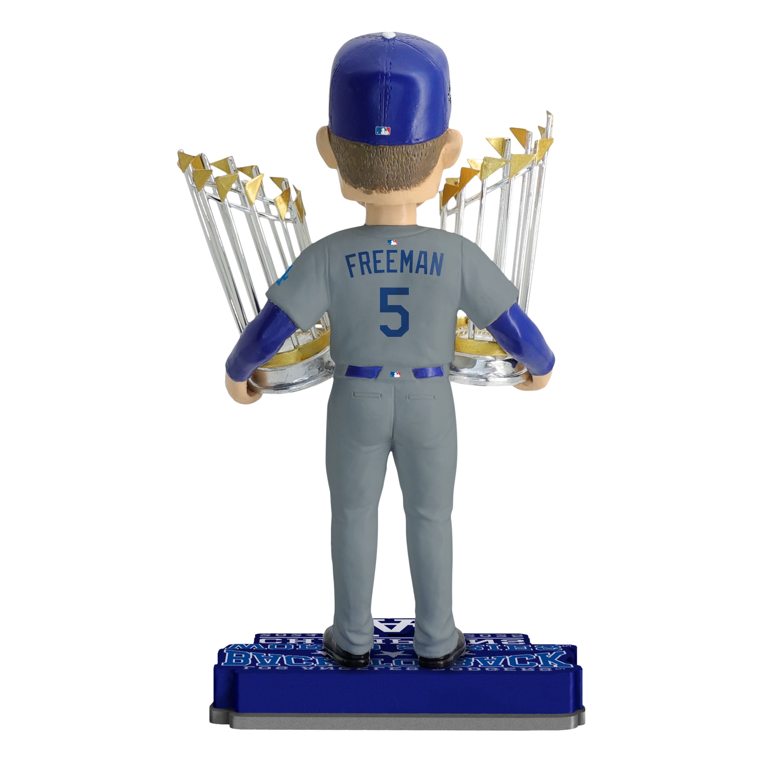 Figurine à tête branlante de 20 cm (8 pouces) de Freddie Freeman, des Dodgers de Los Angeles, doubles champions des Séries mondiales.