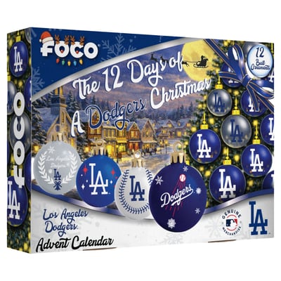  Los Angeles Dodgers FOCO 2026 Ball Ornament Advent Calendar
