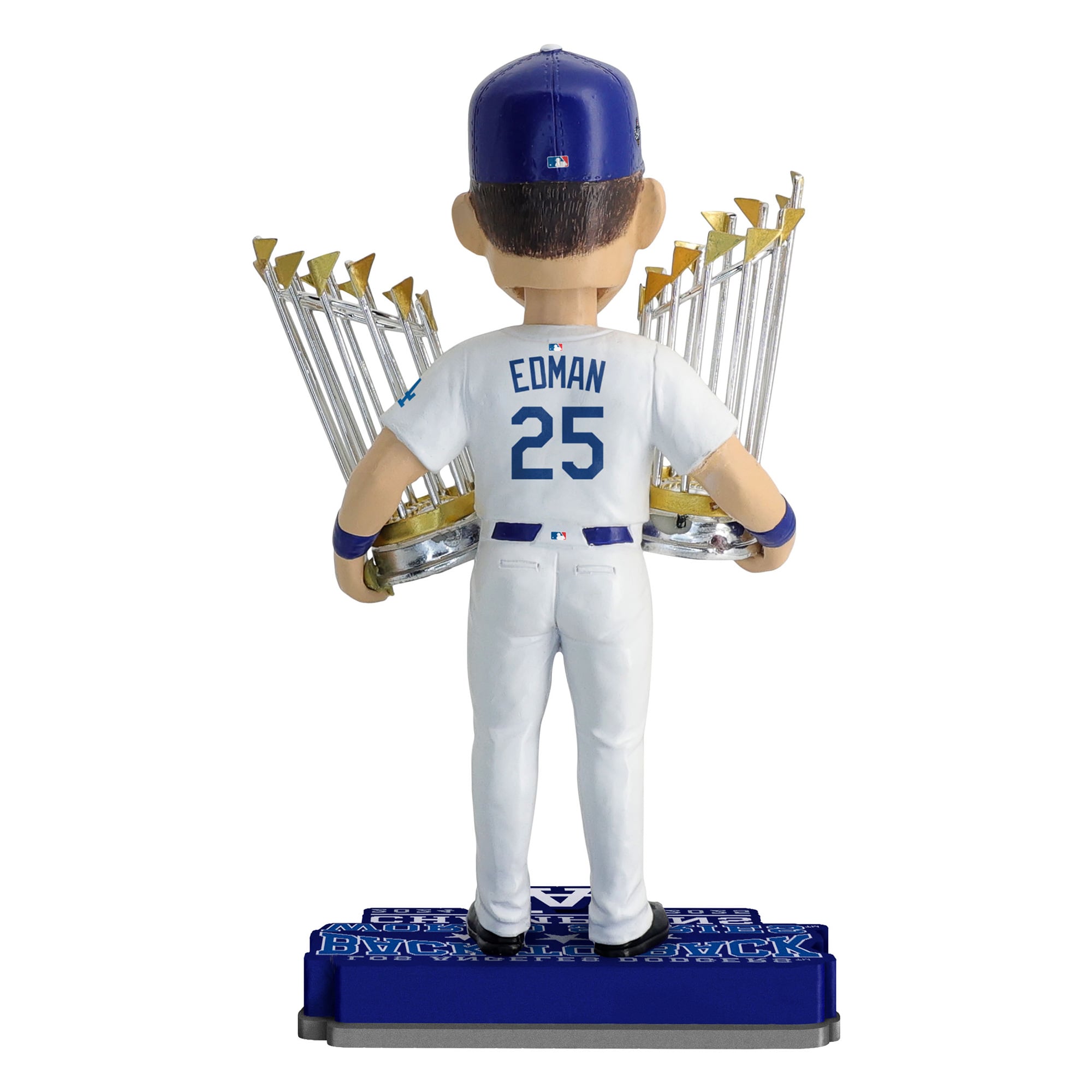 Figurine à tête branlante de 20 cm (8 pouces) de Tommy Edman, des Dodgers de Los Angeles, doubles champions des Séries mondiales.