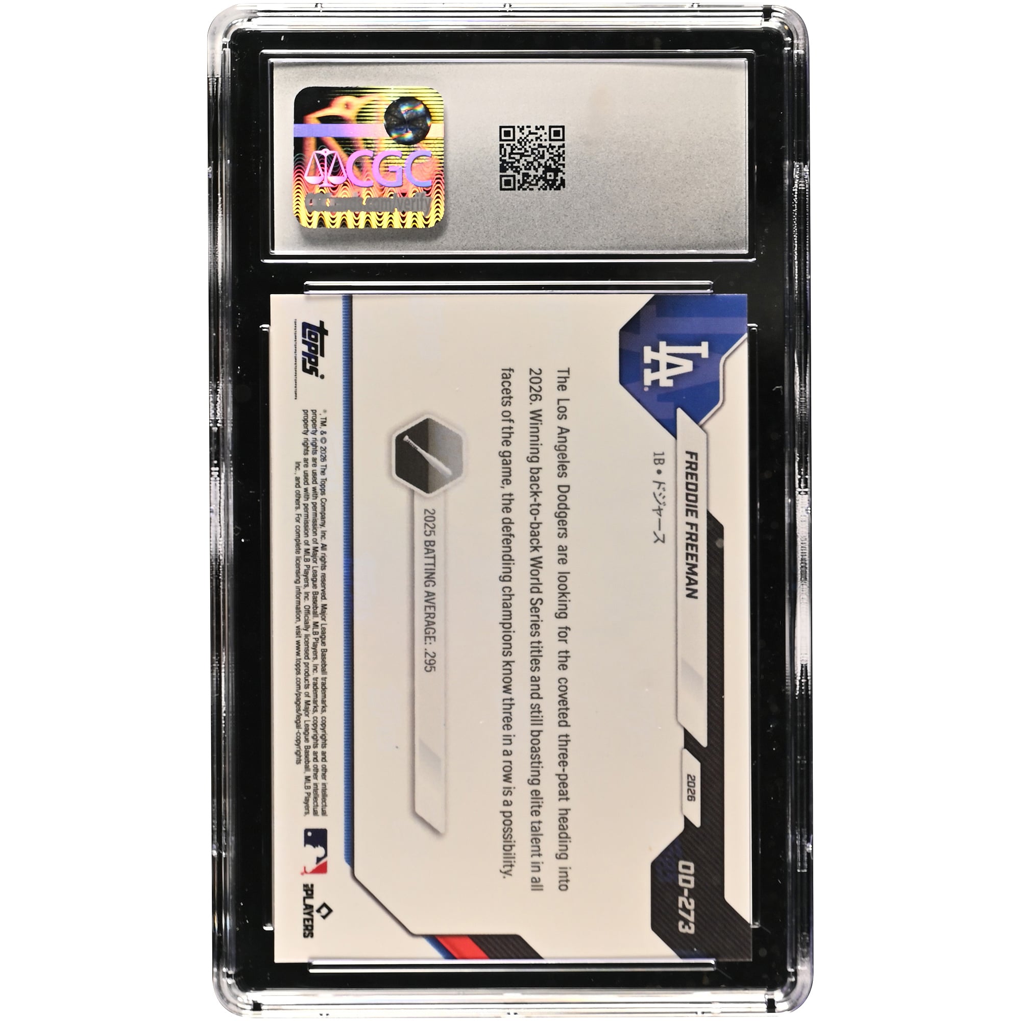 Carte Freddie Freeman des Dodgers de Los Angeles 2026 Topps Now Road to Opening Day - Édition Japon #OD-273