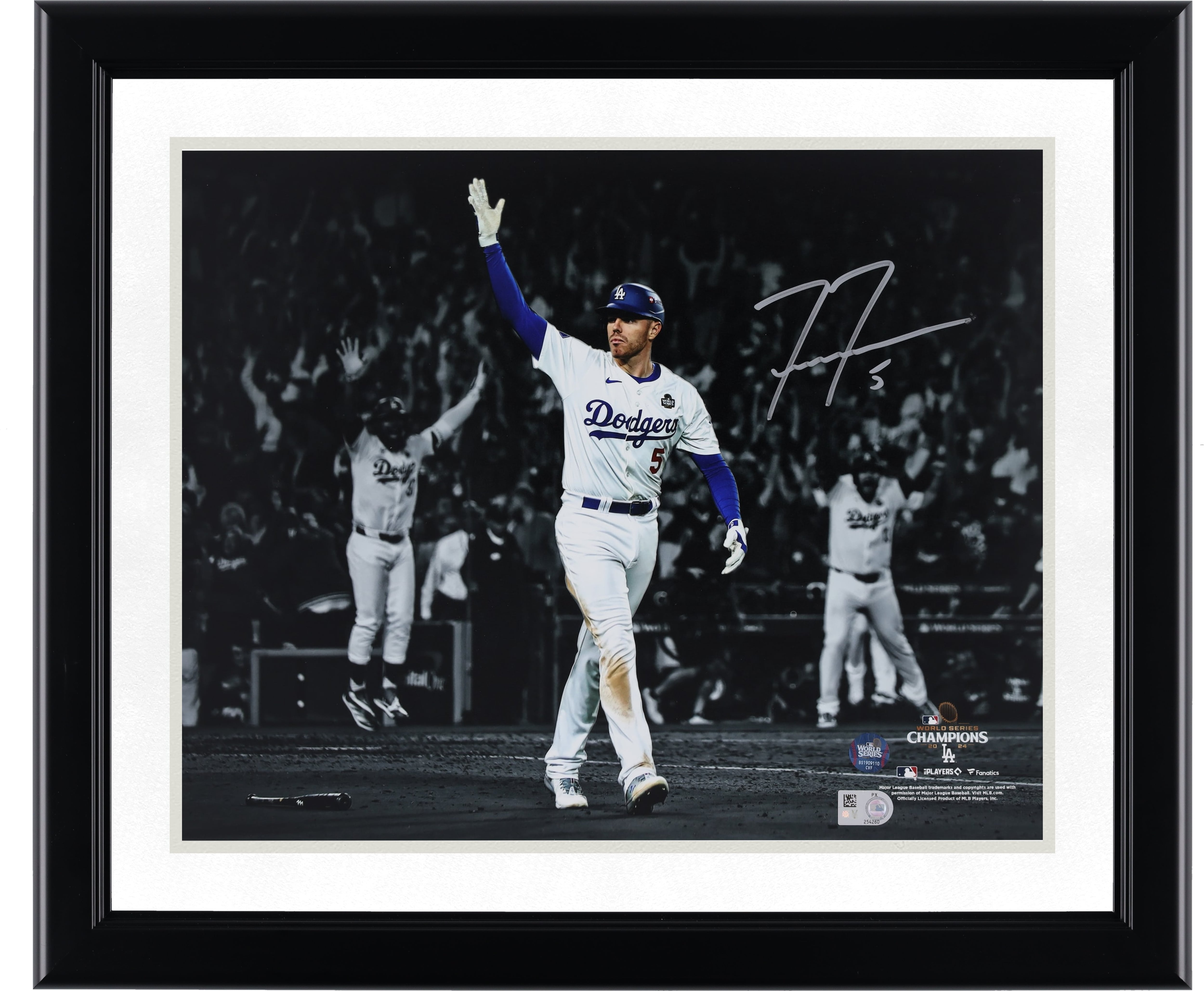 Photographie autographiée de Freddie Freeman, champion des World Series 2024 des Dodgers de Los Angeles, 11" x 14"