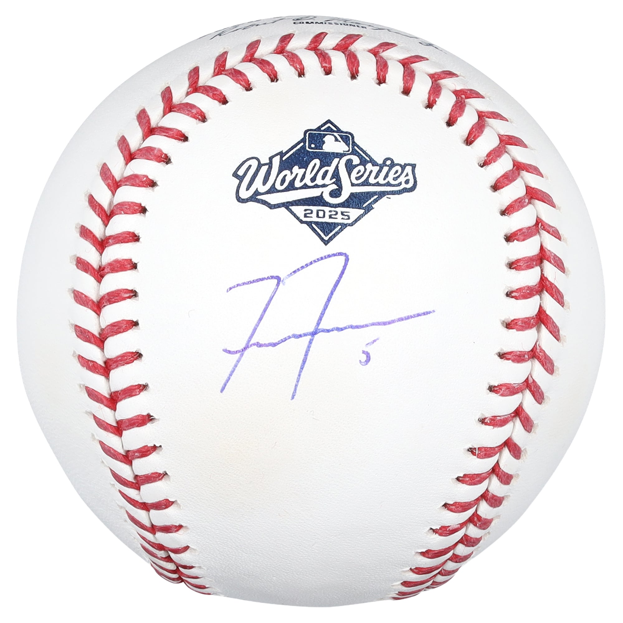 Freddie Freeman Los Angeles Dodgers Autographed 2025 World Series Logo Baseball