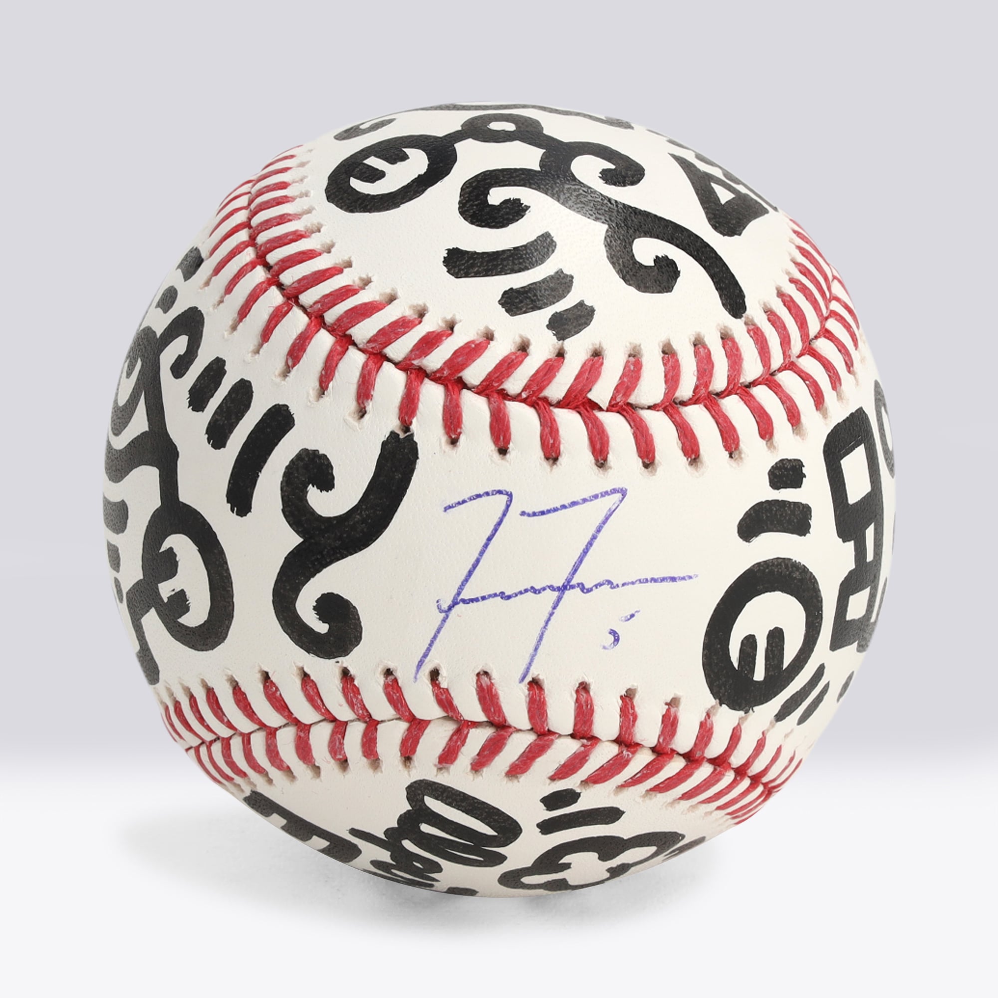 Balle de baseball autographiée par Freddie Freeman (Los Angeles Dodgers) - Illustration d'Alex Alpert - Édition limitée n° 1/1 - NF70444512