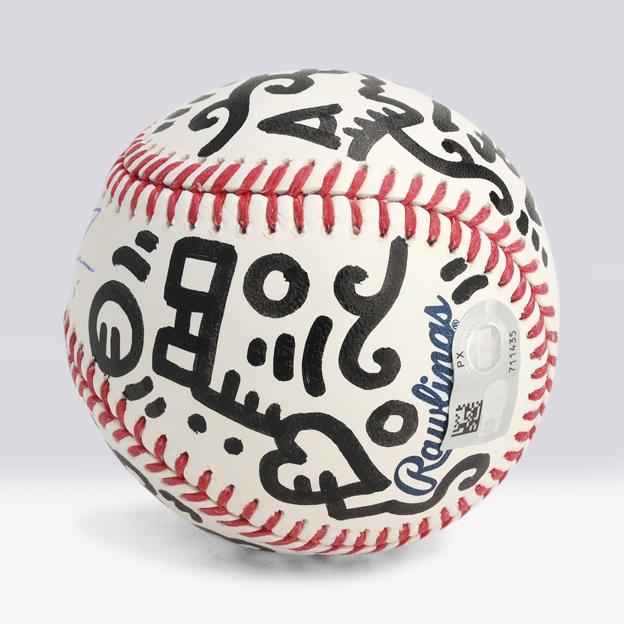 Balle de baseball autographiée par Freddie Freeman (Los Angeles Dodgers) - Illustration d'Alex Alpert - Édition limitée n° 1/1 - NF70444512
