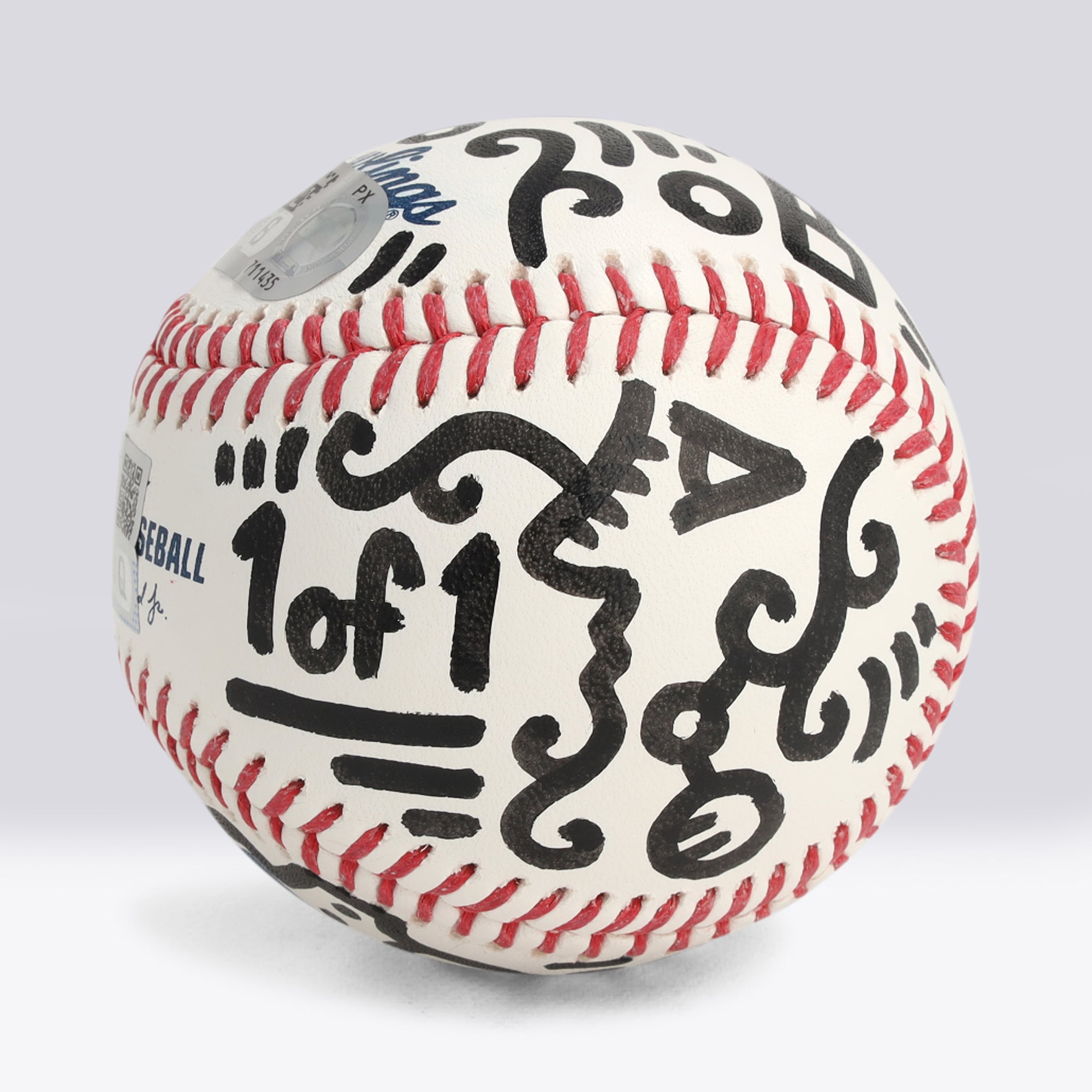 Balle de baseball autographiée par Freddie Freeman (Los Angeles Dodgers) - Illustration d'Alex Alpert - Édition limitée n° 1/1 - NF70444512