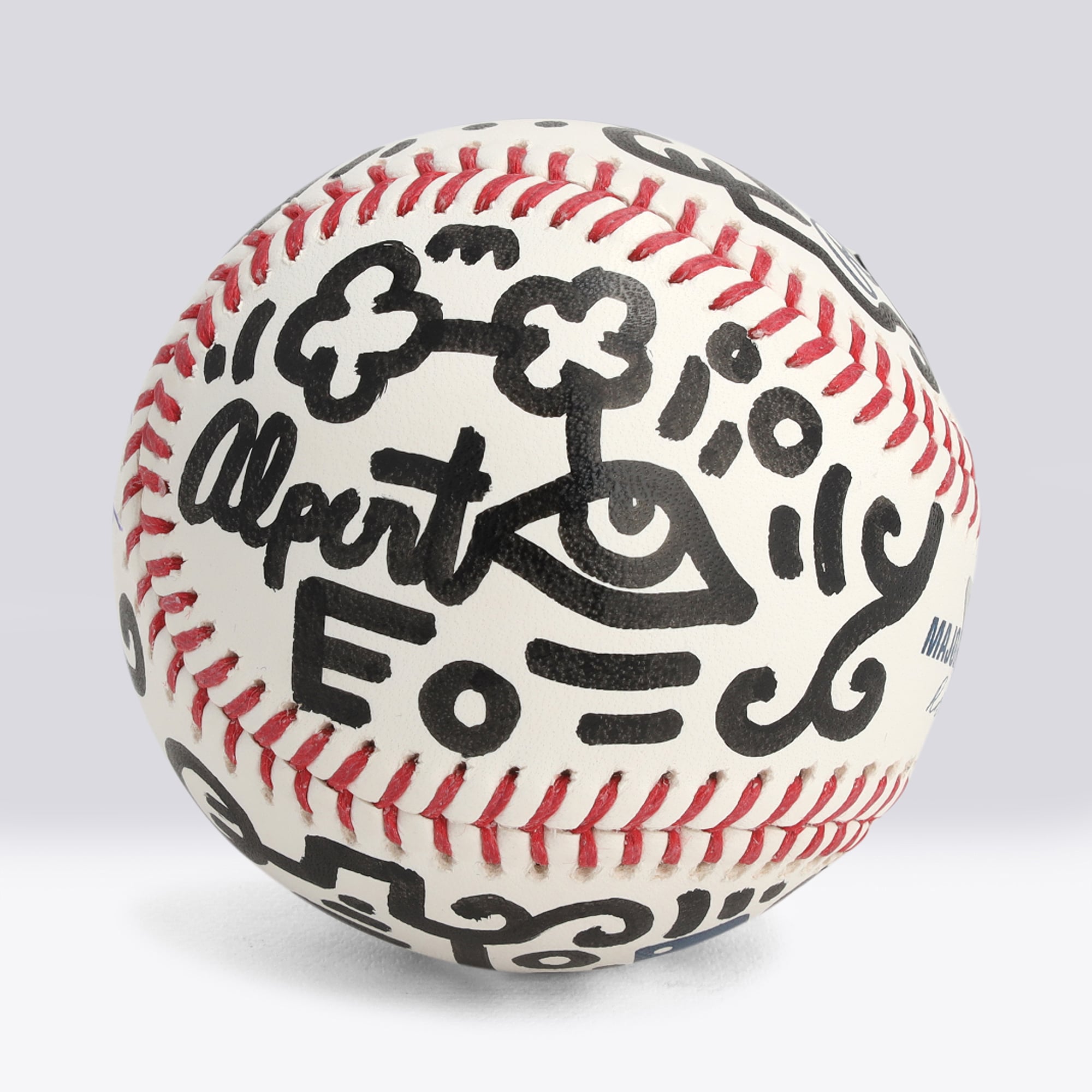 Balle de baseball autographiée par Freddie Freeman (Los Angeles Dodgers) - Illustration d'Alex Alpert - Édition limitée n° 1/1 - NF70444512