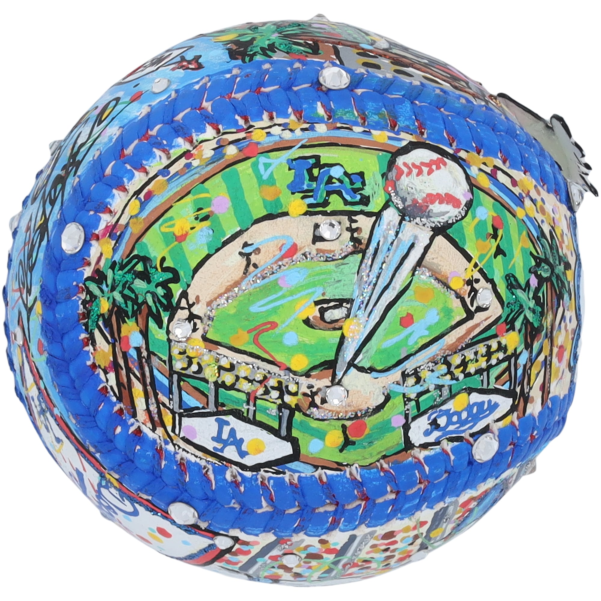 Ballon de baseball autographié par Freddie Freeman des Dodgers de Los Angeles - Illustration de Charles Fazzino - HG99297923