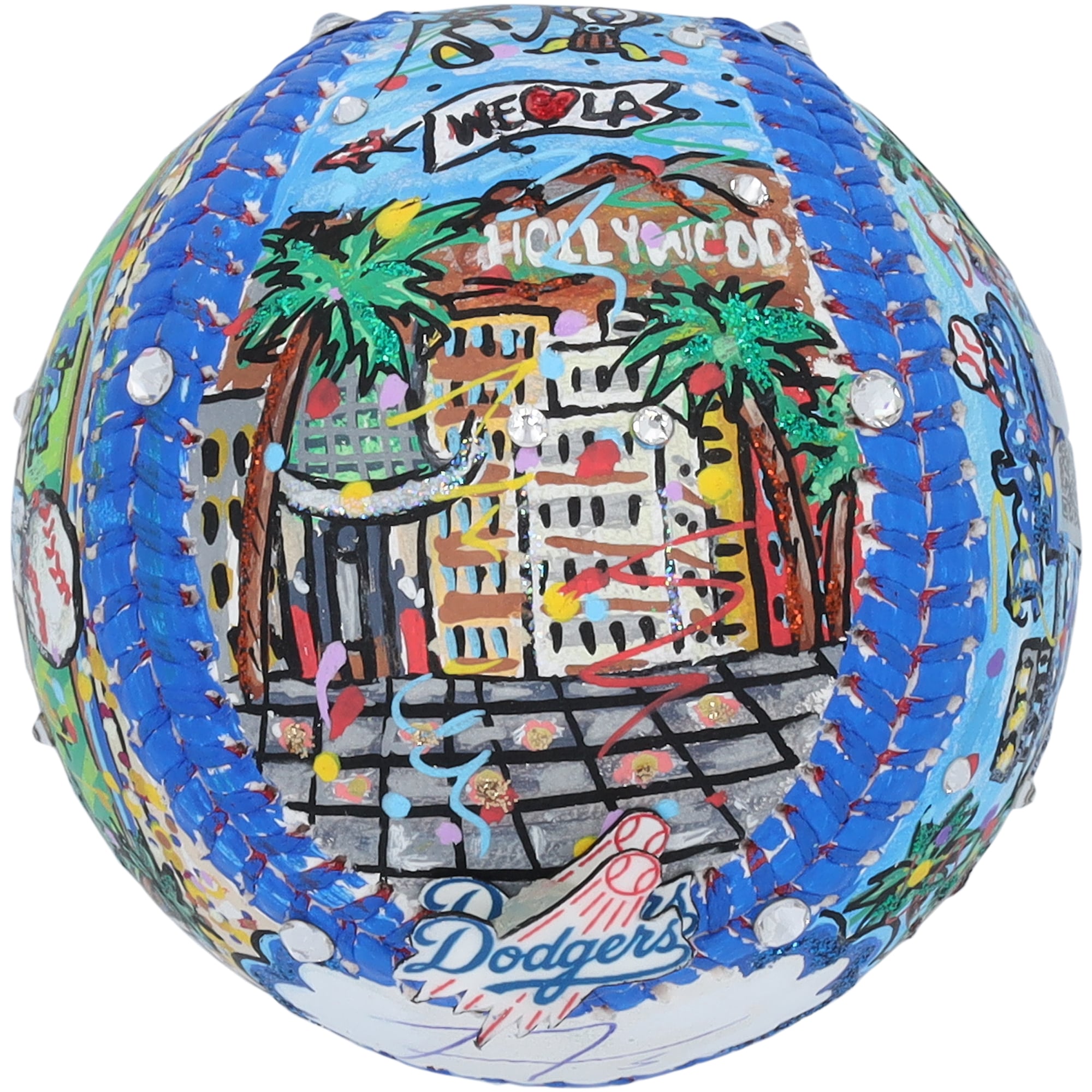 Ballon de baseball autographié par Freddie Freeman des Dodgers de Los Angeles - Illustration de Charles Fazzino - HG99297923