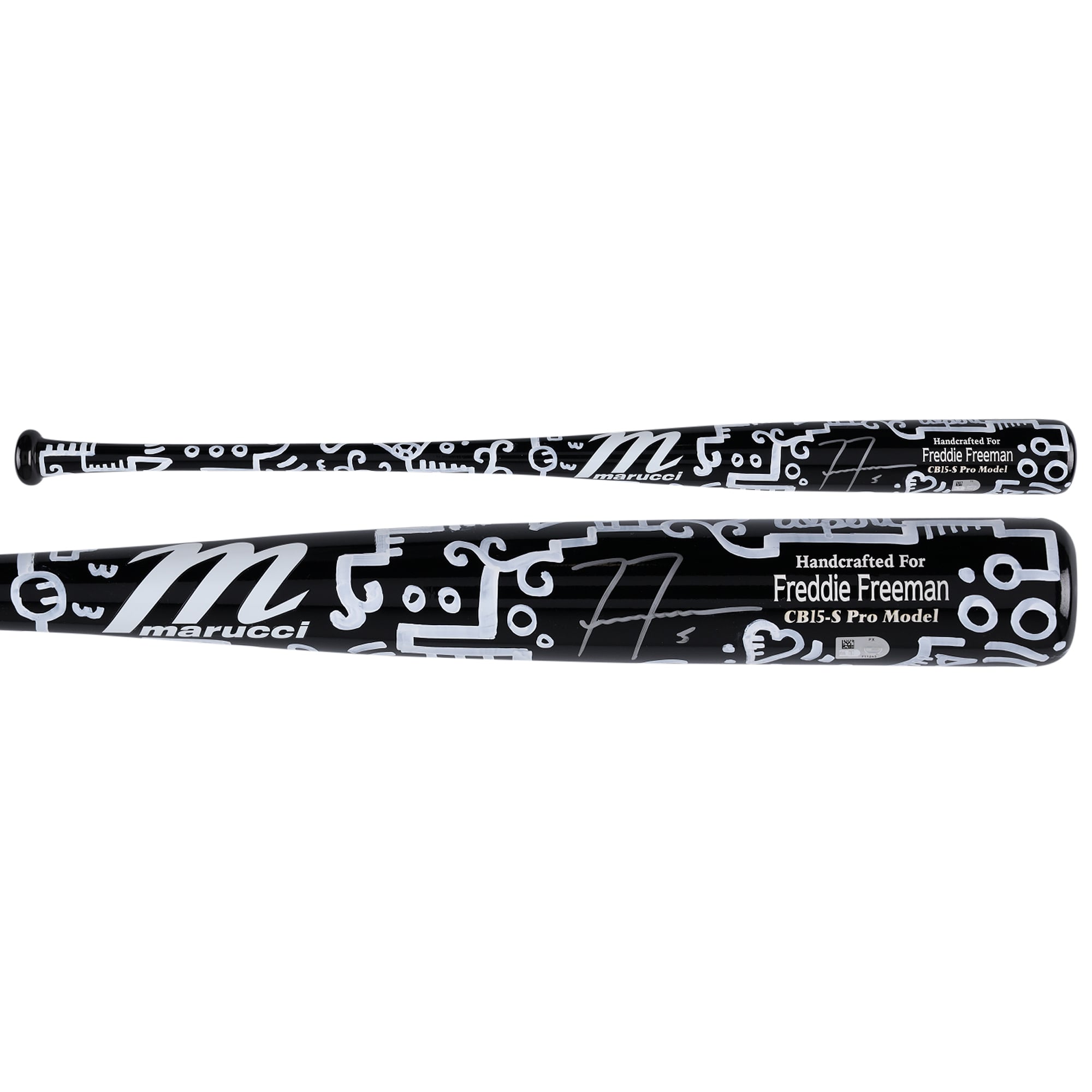 Bâton de baseball Marucci Game Model autographié par Freddie Freeman (Los Angeles Dodgers) - Illustration d'Alex Alpert - Édition limitée n° 1/1 - NF70444546