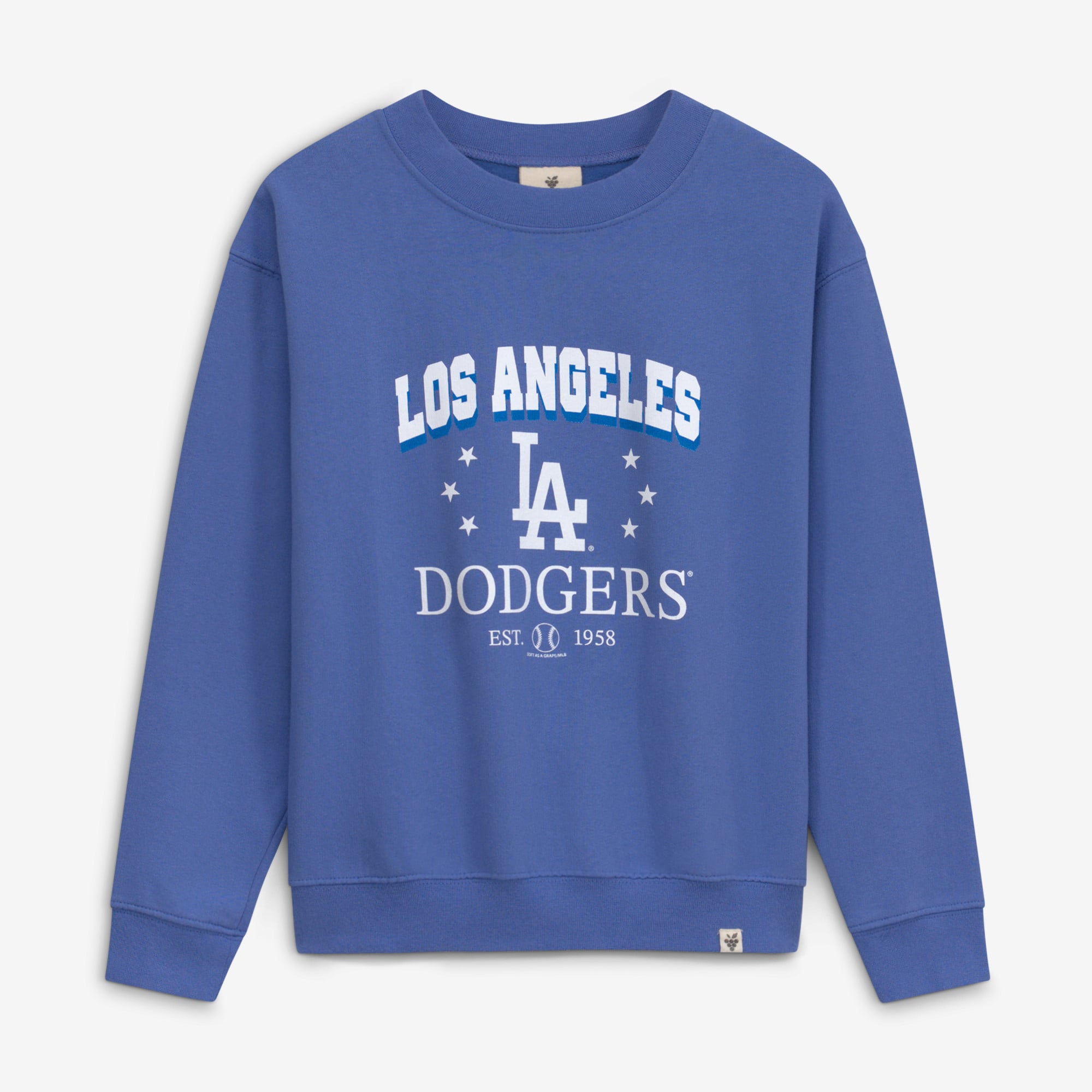 Girls Youth Soft as a Grape Royal Los Angeles Dodgers Pigment Dyed Sweatshirt