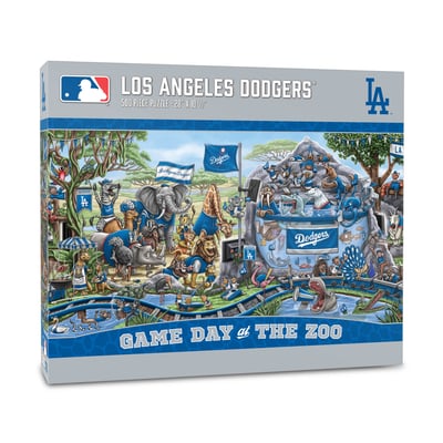 Los Angeles Dodgers IDNA 10.5" x 28" Game Day at the Zoo 500-Piece Puzzle