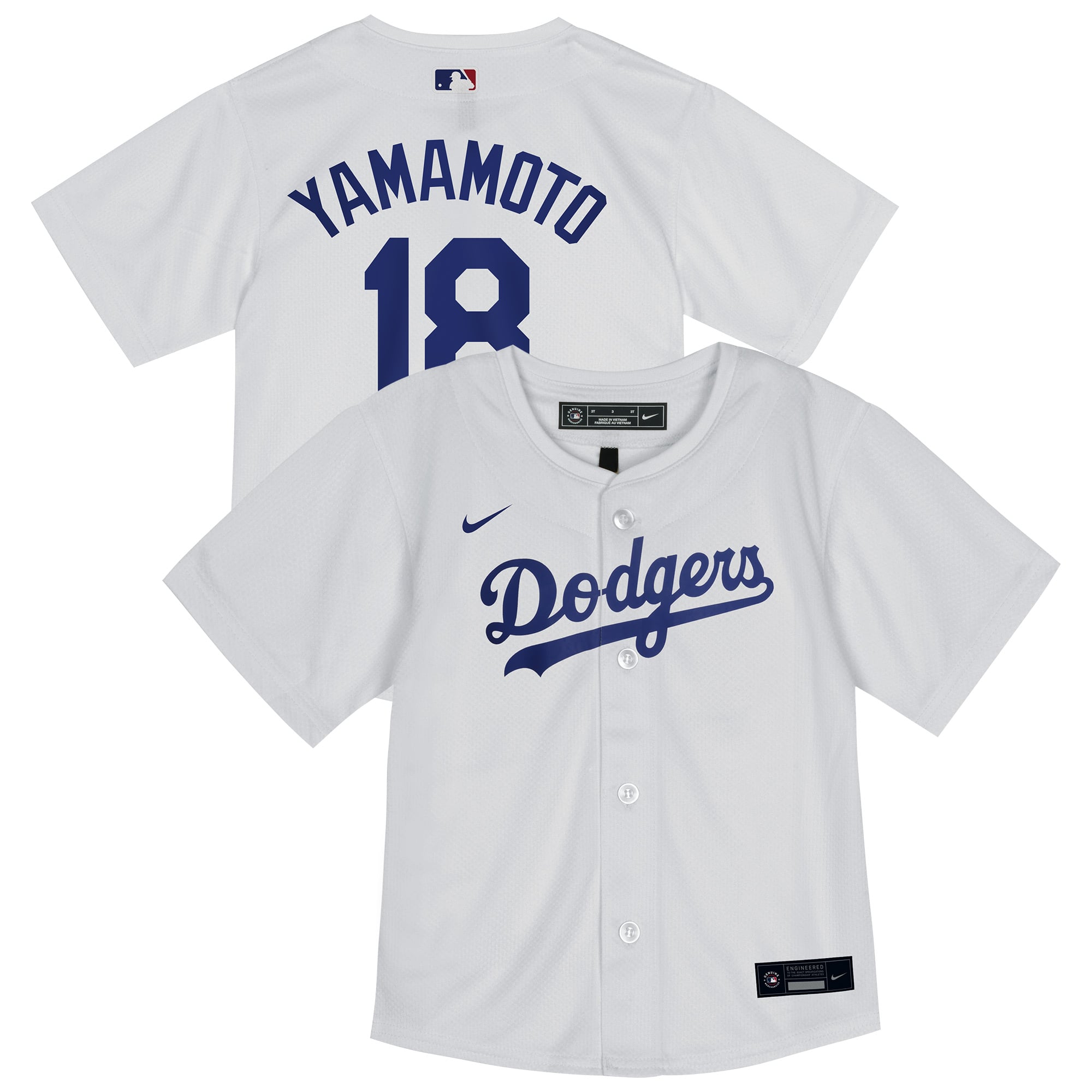 Maillot réplique domicile blanc Nike Yoshinobu Yamamoto pour bébé des Dodgers de Los Angeles