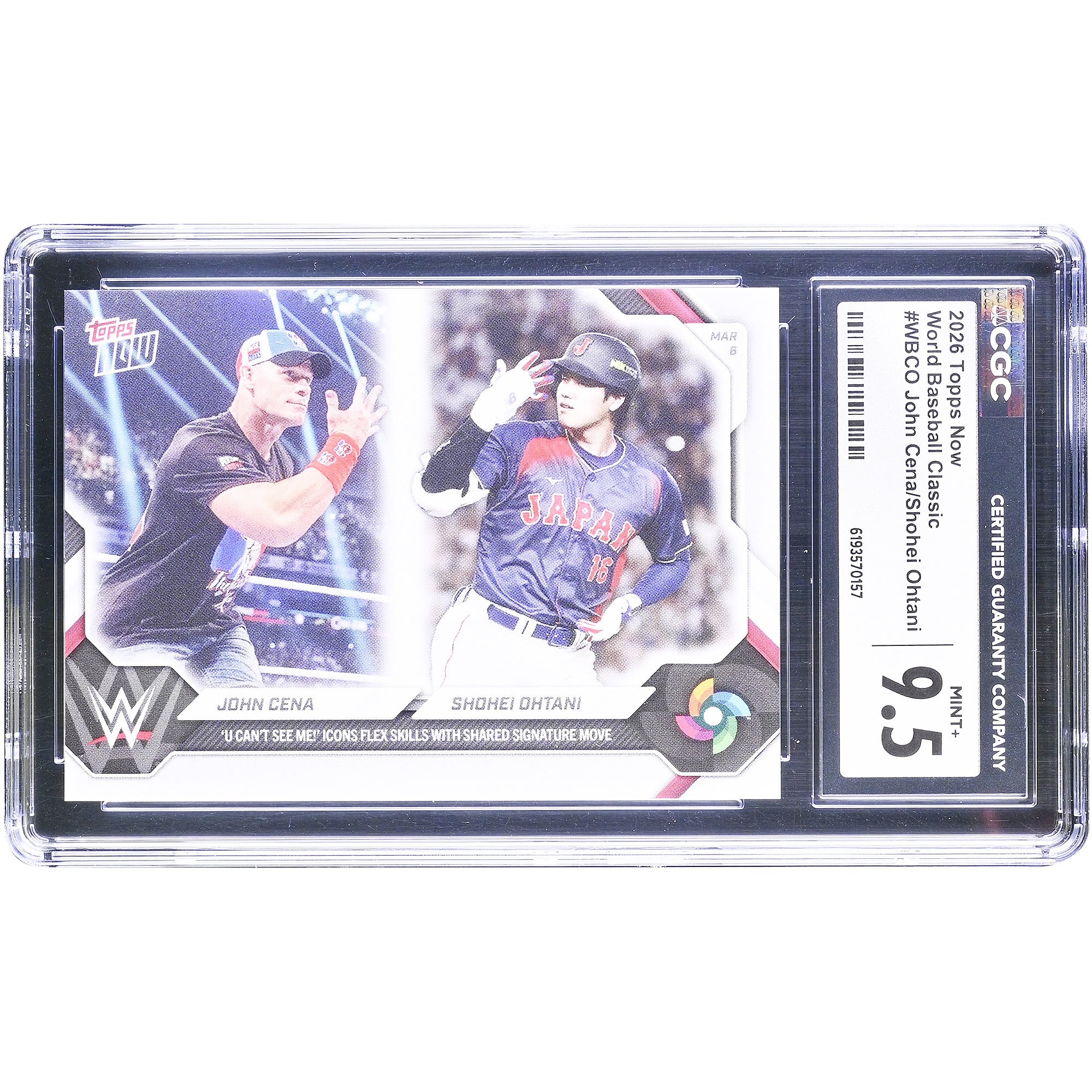 John Cena & Shohei Ohtani 2026 Topps Now U Can't See Me! Icons Flex Skills With Shared Signature Move #WBCO CGC Authenticated Card