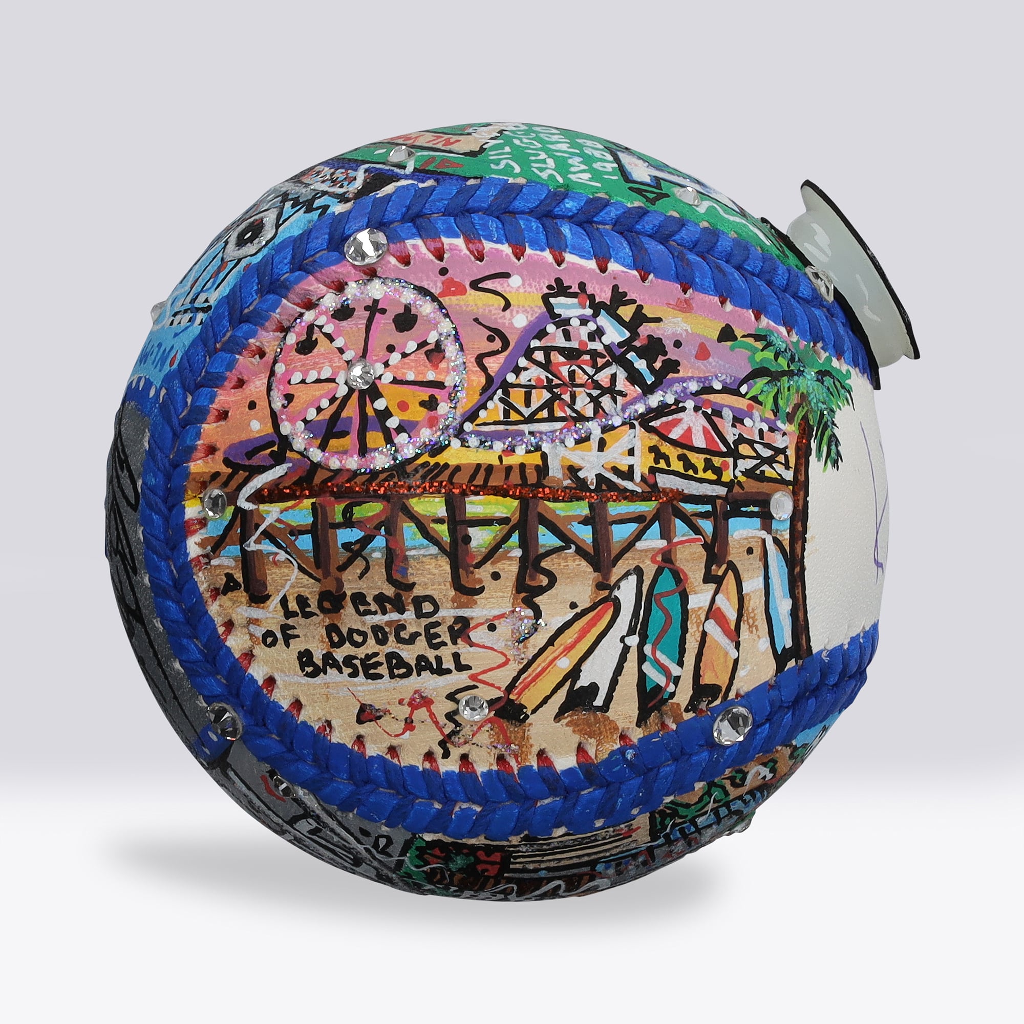 Kirk Gibson Los Angeles Dodgers Autographed Baseball - Art by Charles Fazzino - NF70446052