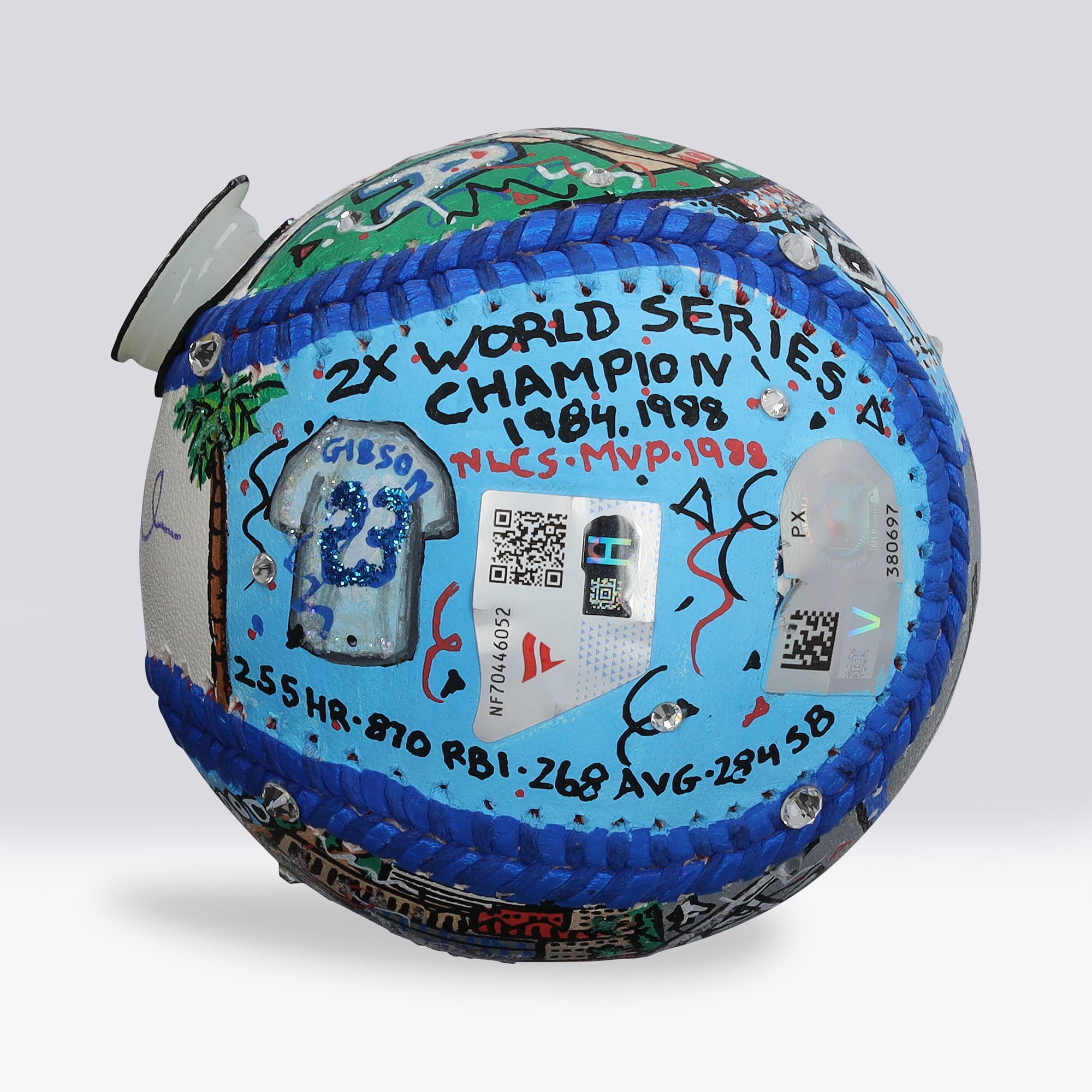 Kirk Gibson Los Angeles Dodgers Autographed Baseball - Art by Charles Fazzino - NF70446052
