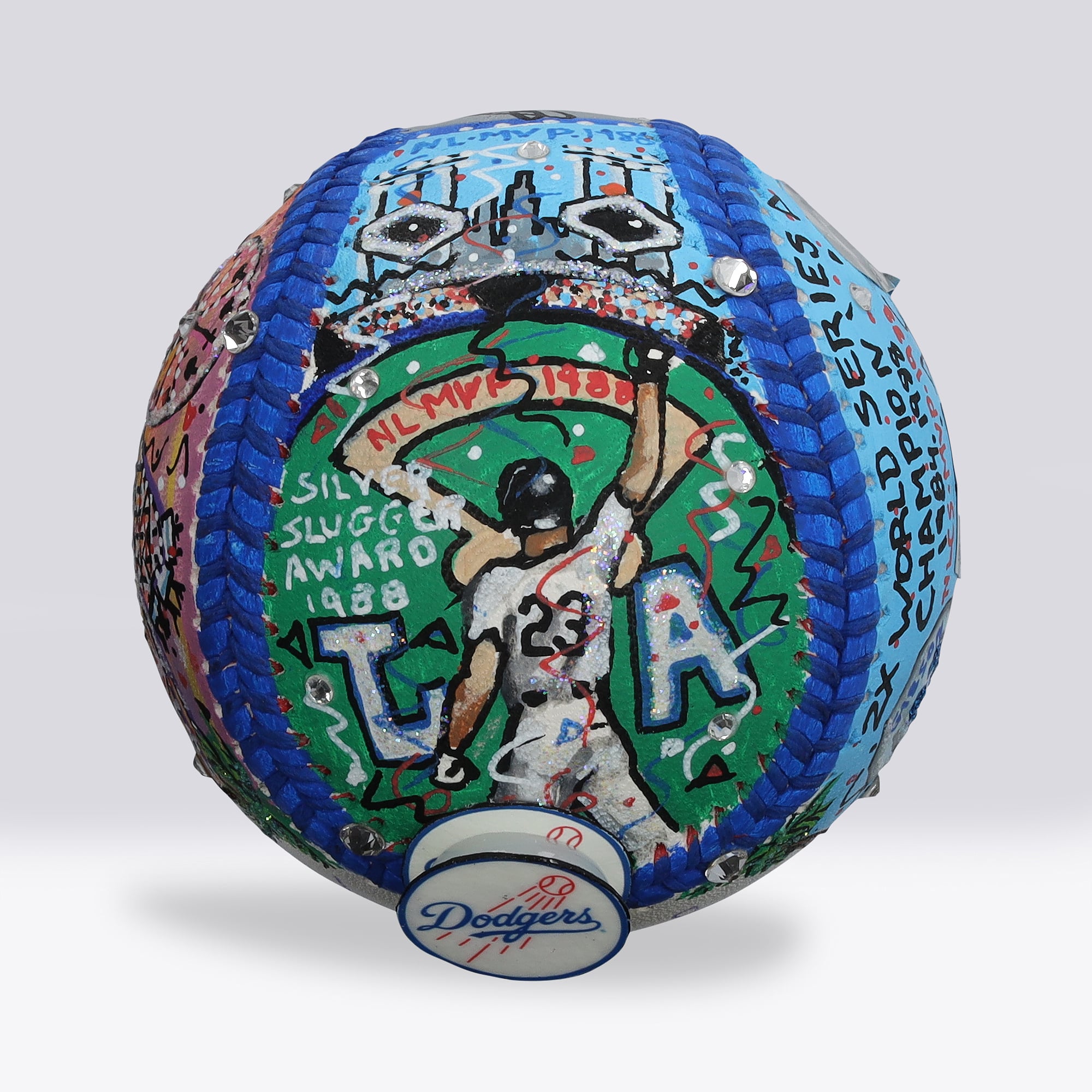 Kirk Gibson Los Angeles Dodgers Autographed Baseball - Art by Charles Fazzino - NF70446052