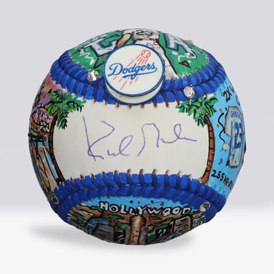 Kirk Gibson Los Angeles Dodgers Autographed Fanatics Authentic Baseball - Art by Charles Fazzino - NF70446052