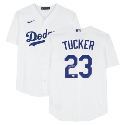 Kyle Tucker Los Angeles Dodgers Autographed Fanatics Authentic White Nike Replica Jersey  