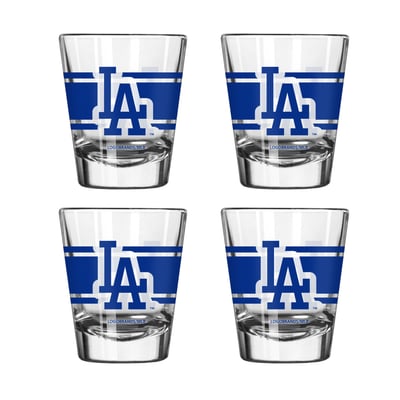 Los Angeles Dodgers Logo Brands Four-Piece Stripe Shot Glass Set