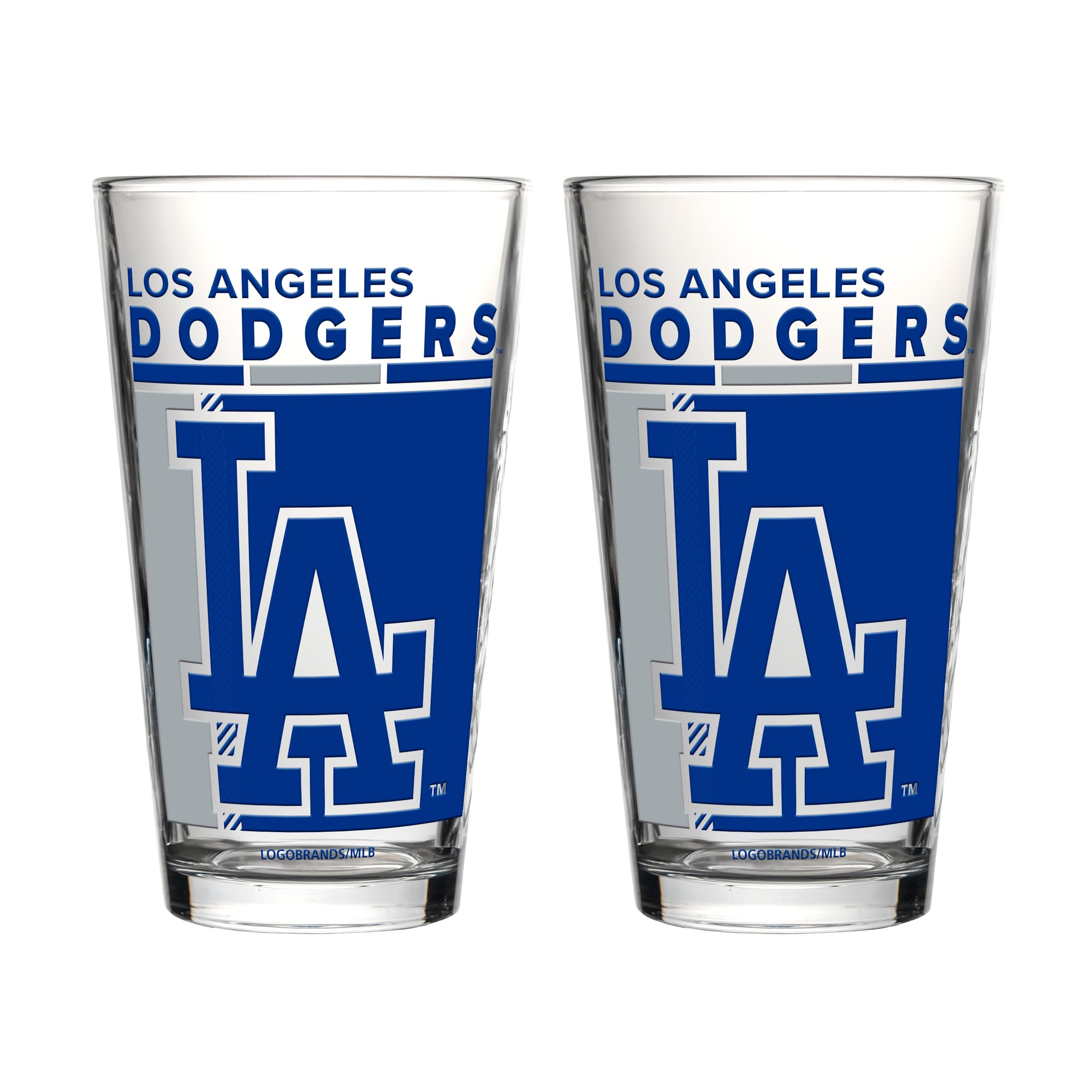 Ensemble de deux verres à bière Logo Brands Los Angeles Dodgers de 473 ml (16 oz).
